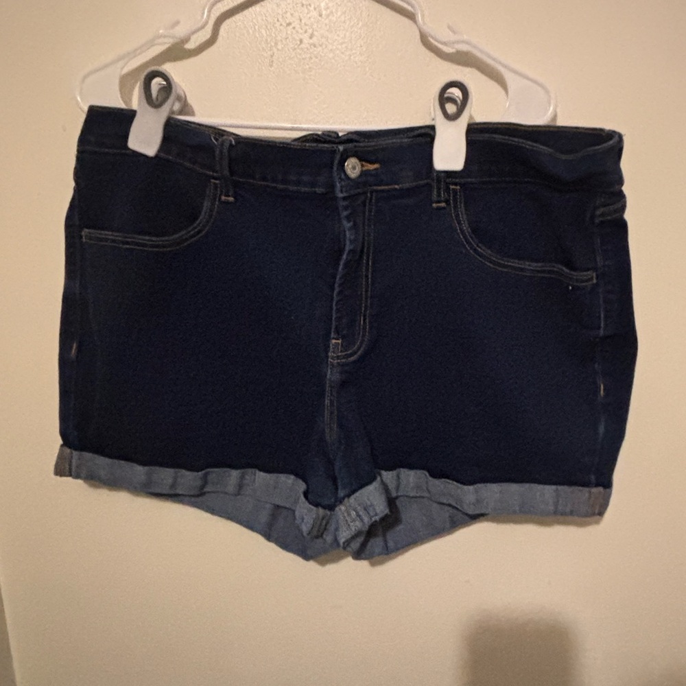 Old Navy Dark Blue Denim Roll-Cuff Shorts